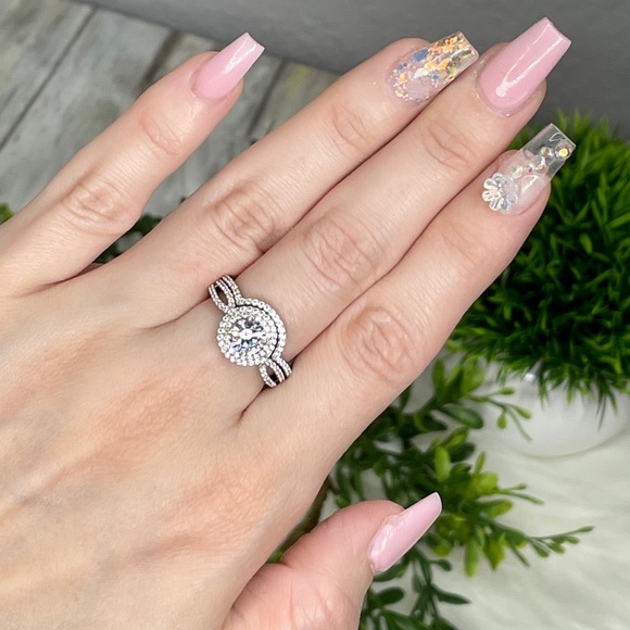 Halo Wedding Set Ring✨ - Picture 3 of 7